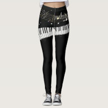 "Piano Girl" - allt-över-Print Leggings