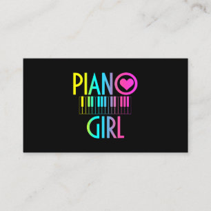 Piano Girl Funny Pianist Musik noter Musical Keybo Visitkort