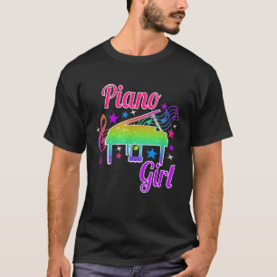 Piano Girl Gift for Girls som Kärlek Piano Player T Shirt