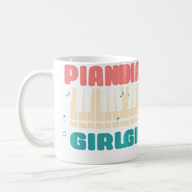Piano Girl Piano Player Jazz Instrument Music Funn Kaffemugg (Vänster)