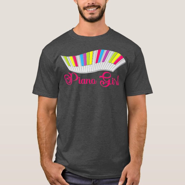 Piano Girl Piano Player Musical Pianist Tangentbor T Shirt (Framsida)