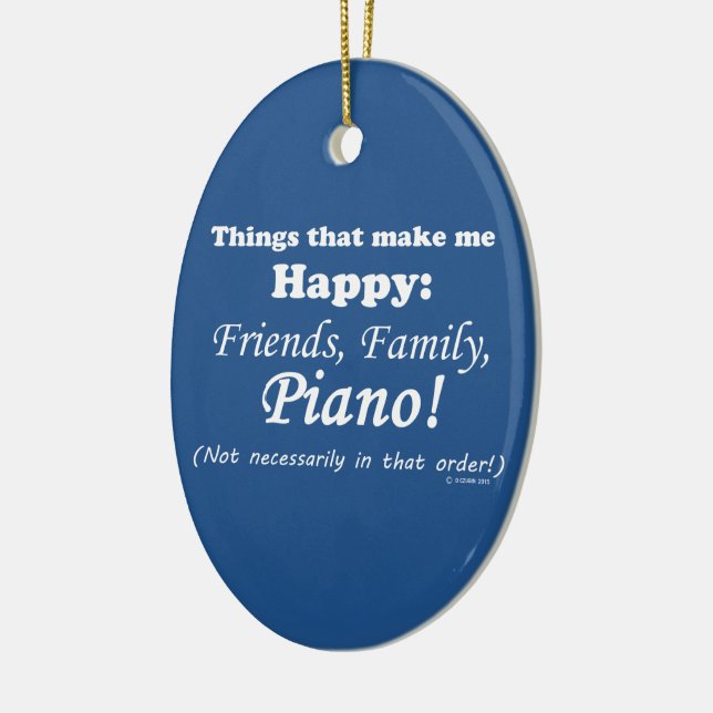 Piano gör mig Lycklig Julgransprydnad Keramik (Vänster)