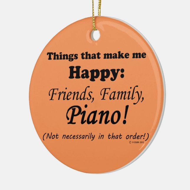 Piano gör mig Lycklig Julgransprydnad Keramik (Vänster)