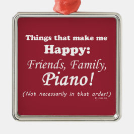 Piano gör mig Lycklig Julgransprydnad Metall