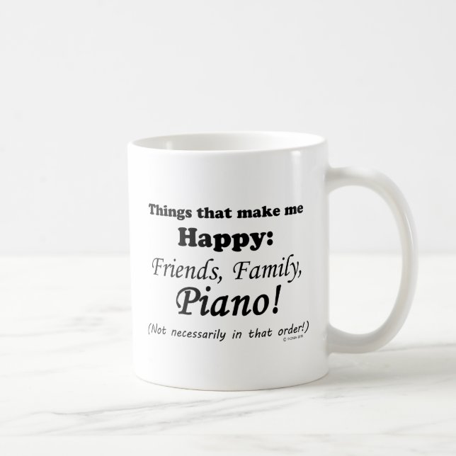Piano gör mig Lycklig Kaffemugg (Höger)