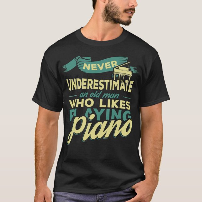 Piano Grandpa-husdjur andlig T Shirt (Framsida)