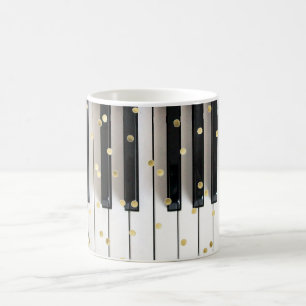 Piano guld foil konetti kaffemugg