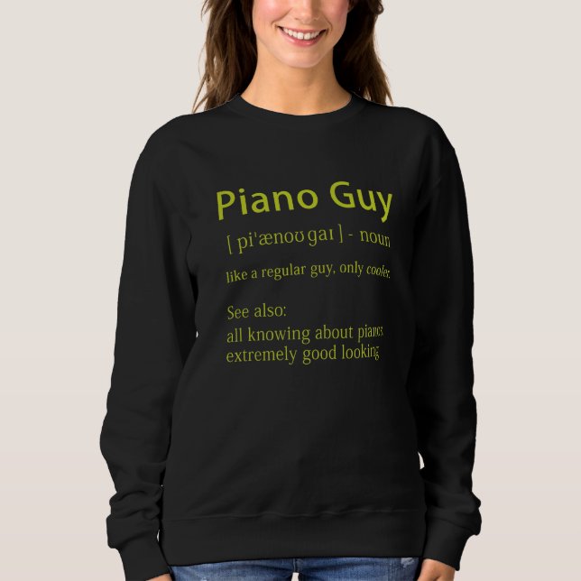 Piano Guy Definition  Pianist Music Notes Musician T Shirt (Framsida)
