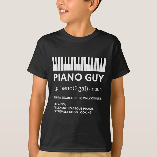 Piano Guy Shirt Pianist Man Tangentbord Player Fun T (Framsida)