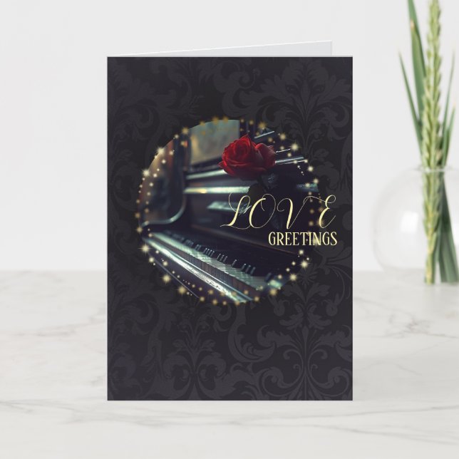 Piano-hälsningskortet Meddelande (Framsida)