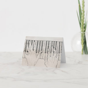 Piano Händer Sketch-hälsningskort Kort