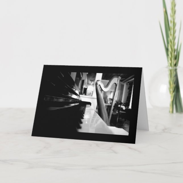 Piano & Harp [gratulationskort] Kort (Framsida)