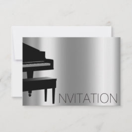 Piano Hause-konsertminimalism Vip Black Aqua Inbjudningar