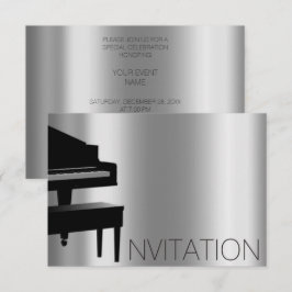 Piano Hause-konsertminimalism Vip Black Aqua Inbjudningar