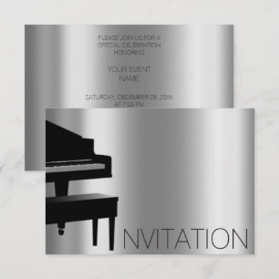 Piano Hause-konsertminimalism Vip Black Aqua Inbjudningar
