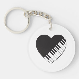 Piano Heart Acrylic Keychain
