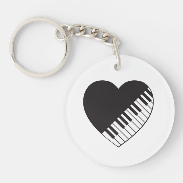 Piano Heart Acrylic Keychain (Framsidan)