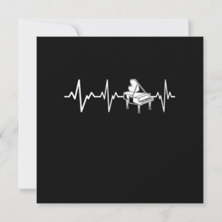 Piano Heartslag Classic Pianist Gift Idea Inbjudningar