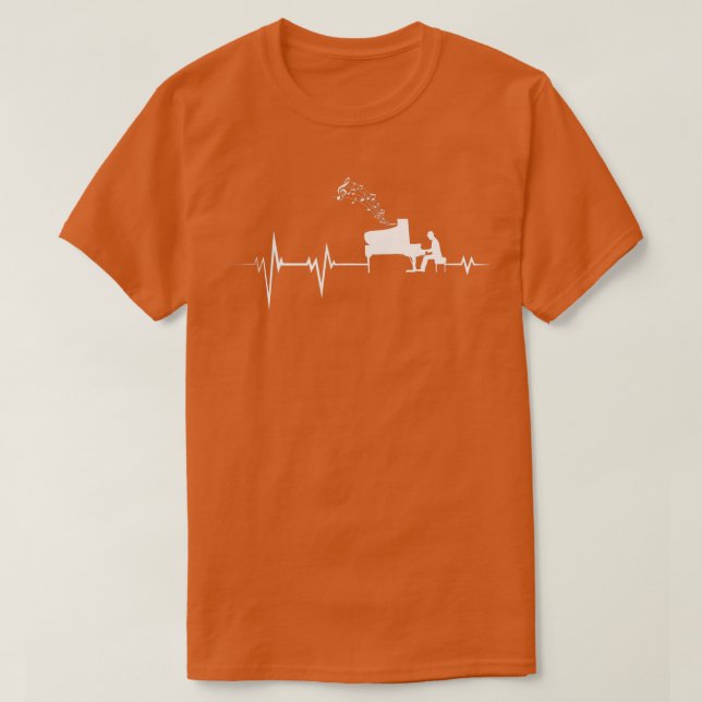 Piano Heartslag Pianist Classical Music Jazz Comp T Shirt (Design framsida)