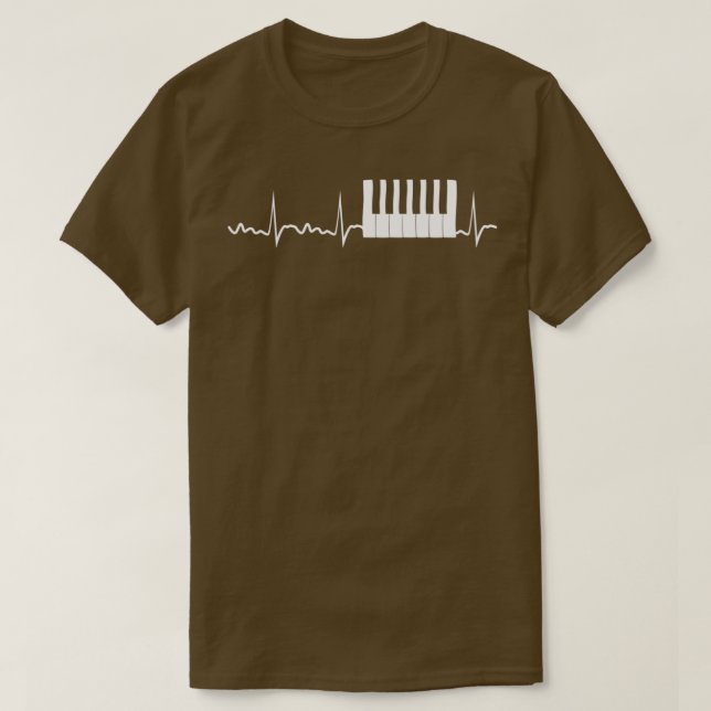 Piano Heartslag Piano Gift Pianist Musician T Shirt (Design framsida)