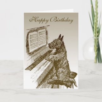 Piano Hund Birthday Card 2 Kort