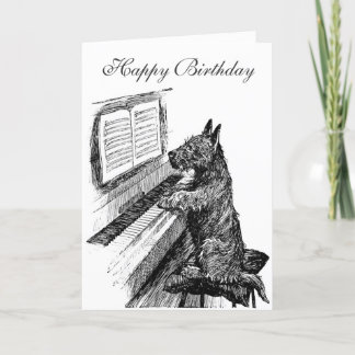 Piano Hund Birthday Card Kort