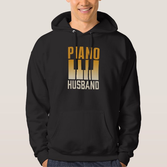 Piano Husband Instrument Musician Pianist Player Hoodie (Framsida)