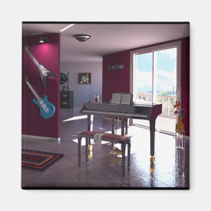 Piano i rummagnet magnet
