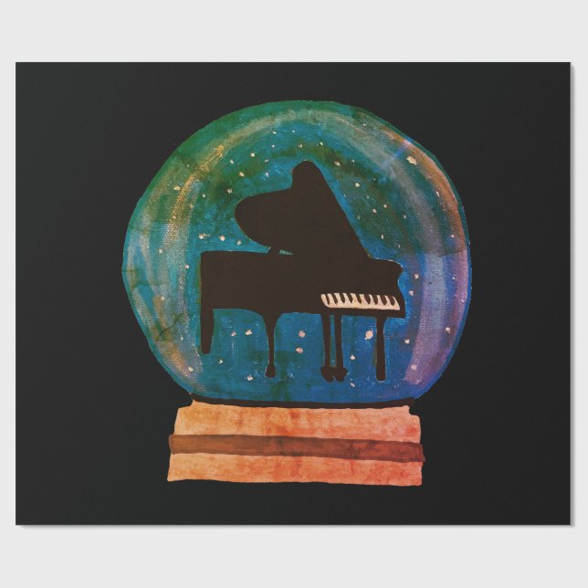 Piano i Snö Globe Presentpapper (Platt)