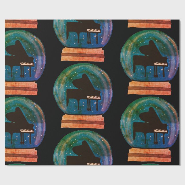 Piano i Snö Globe Presentpapper (Platt)