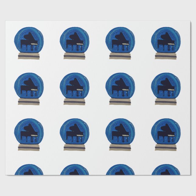 Piano i Snö Globe Presentpapper (Platt)