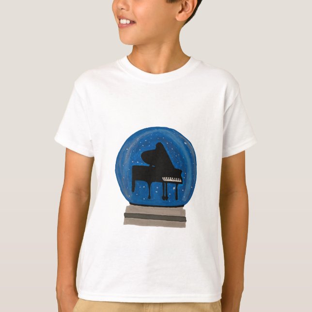 Piano i Snö Globe T Shirt (Framsida)