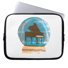 Piano i Snö Globe-Wrapping-Papper Laptop Fodral