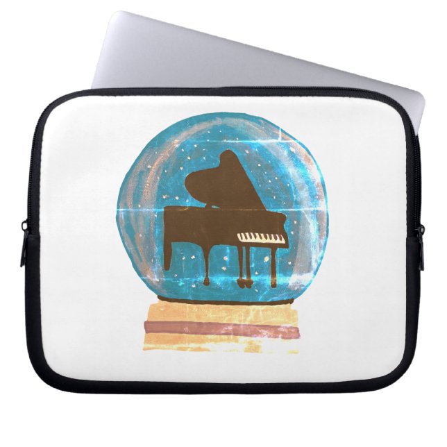 Piano i Snö Globe-Wrapping-Papper Laptop Fodral (Framsidan)