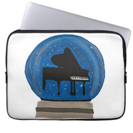 Piano i Snö Globe-Wrapping-Papper Laptop Fodral
