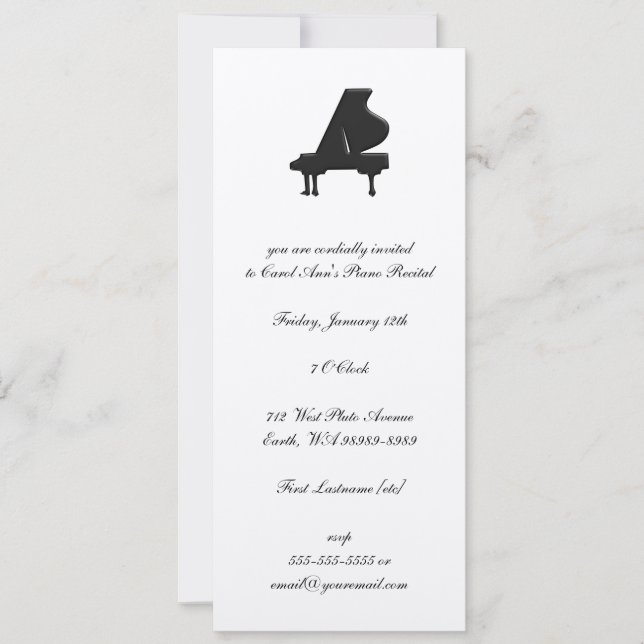Piano Inbjudningar (Framsida)