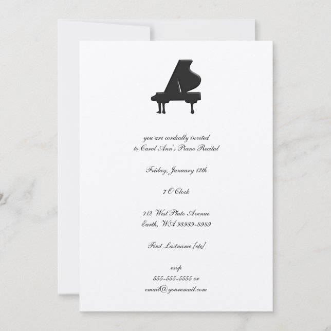 Piano Inbjudningar (Framsida)