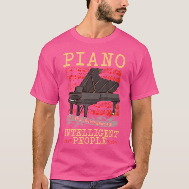 Piano Instrumentet För Intelligens Rolig Musik T Shirt (Framsida)