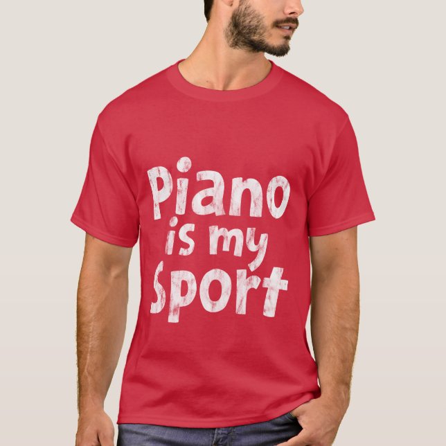 Piano Is My Sport retro T Shirt (Framsida)