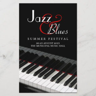 Piano Jazz Blues Music Cont-flygare Flygblad