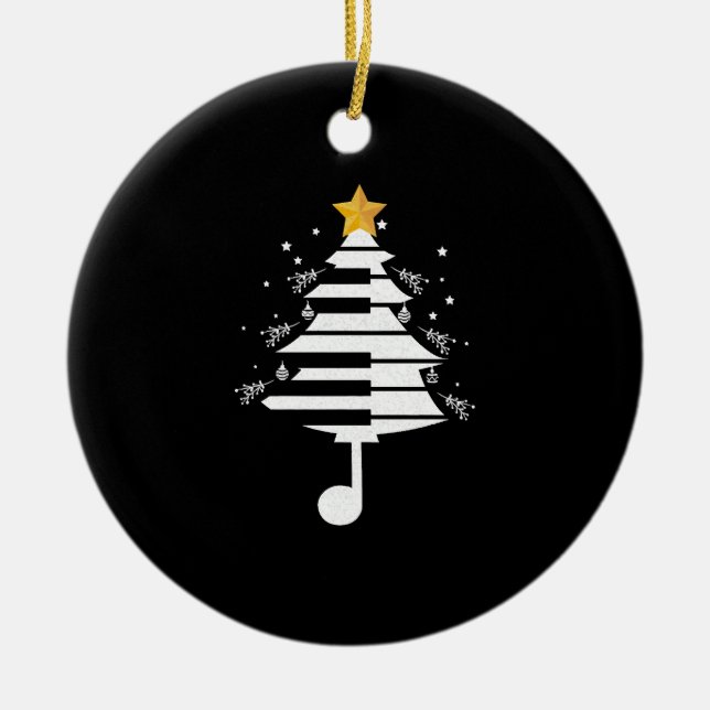 Piano Julgran Pianist Music Musician Gift Julgransprydnad Keramik (Framsidan)