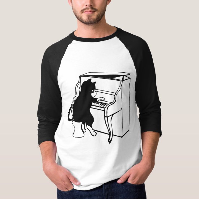 PIANO-katt T-tröjor T Shirt (Framsida)
