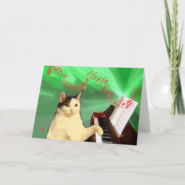 Piano kattunge helgkort (Framsida)