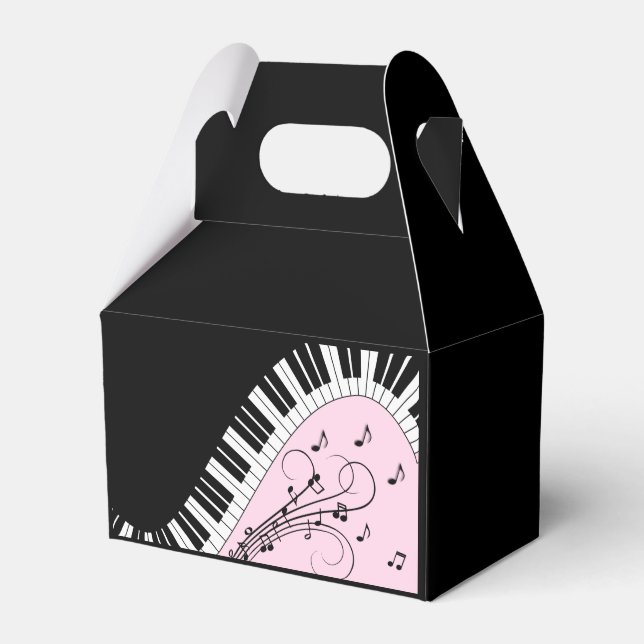 Piano Keyboard Black and White Music Design Pink Presentaskar (Framsidan Sidan)