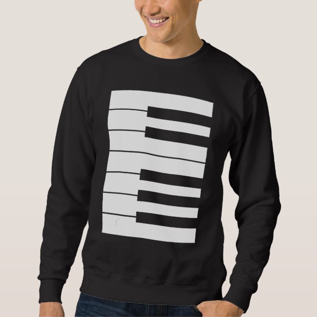 Piano keyboard octave perfect it outfit for pianis lång ärmad tröja (Framsida)