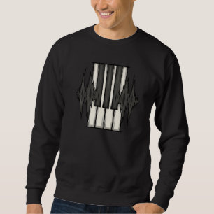 Piano Keyboard Pianist Lärare Keyboardist Ljud V Lång Ärmad Tröja