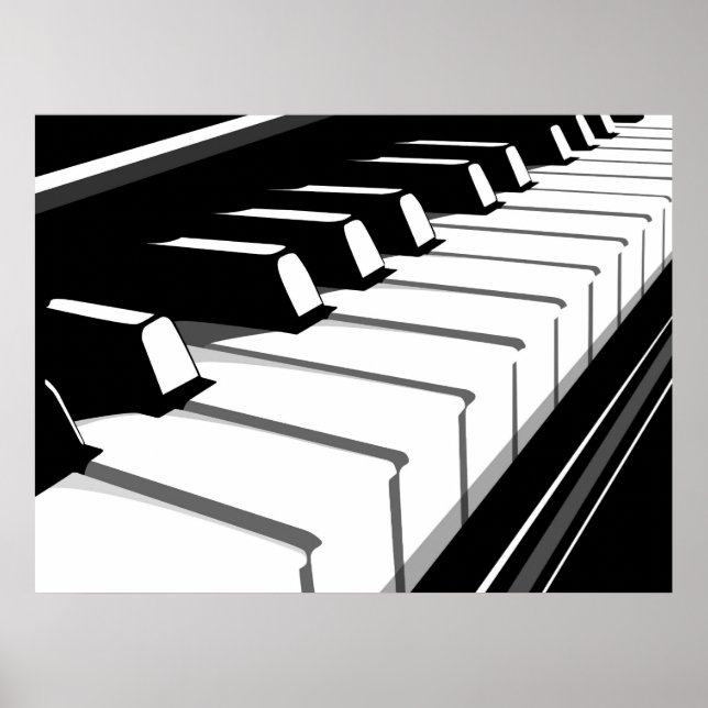 Piano Keyboard Pop Art Poster (Framsidan)