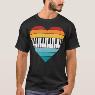 Piano Keyboard Retro Randig Piano T Shirt