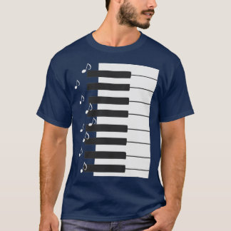 Piano keys with music notes piano player musician  t shirt
