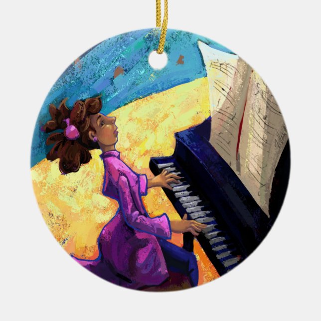 Piano-konsert Julgransprydnad Keramik (Framsidan)